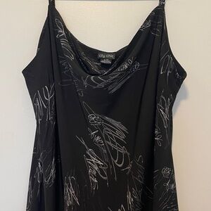 City Chic Black Dress with White Script Design